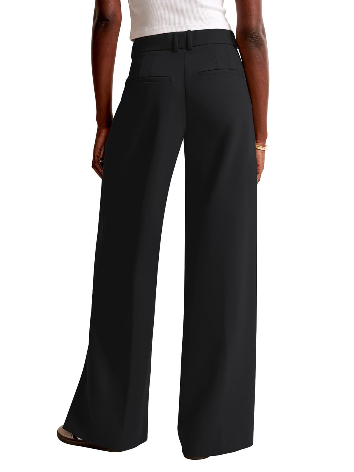NIMIN Women Wide Leg Pants High Waisted Formal Dressy Work Trousers Business Casual Pants with Pockets Black