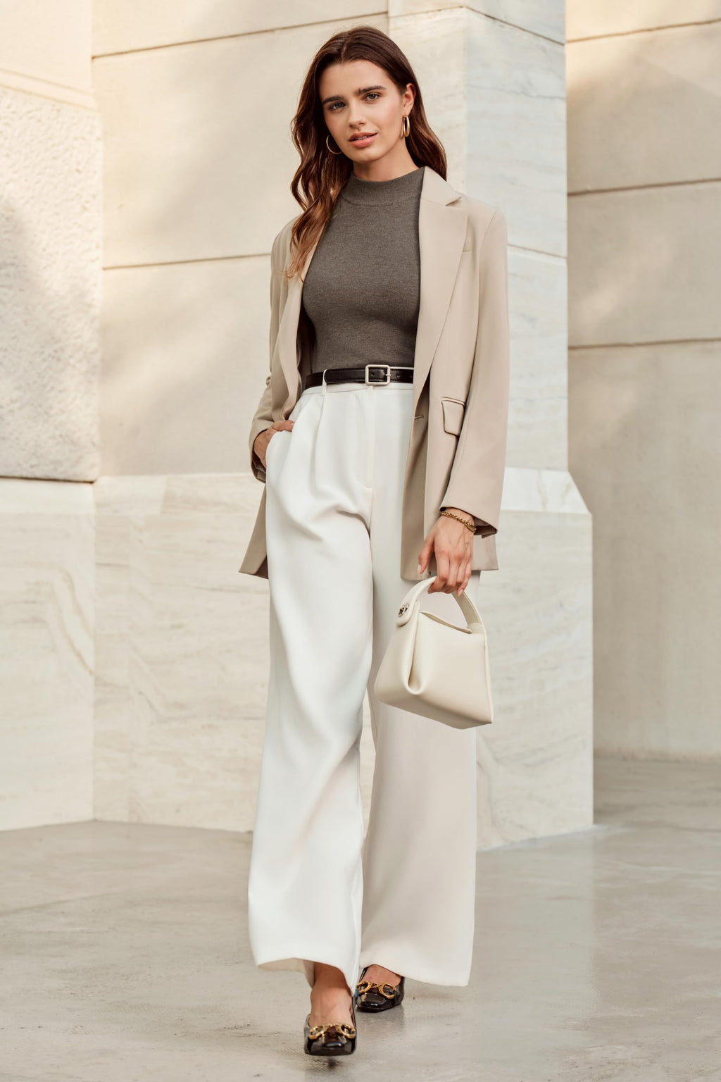 Arach&Cloz 2025 Womens Cashmere Sweater Tank Tops Summer Fall Sleeveless Vest High Mock Neck Soft Stretchy Cute Fashion Dressy Business Casual Teacher Outfits Trendy Knit Slim Work Clothes Coffee L