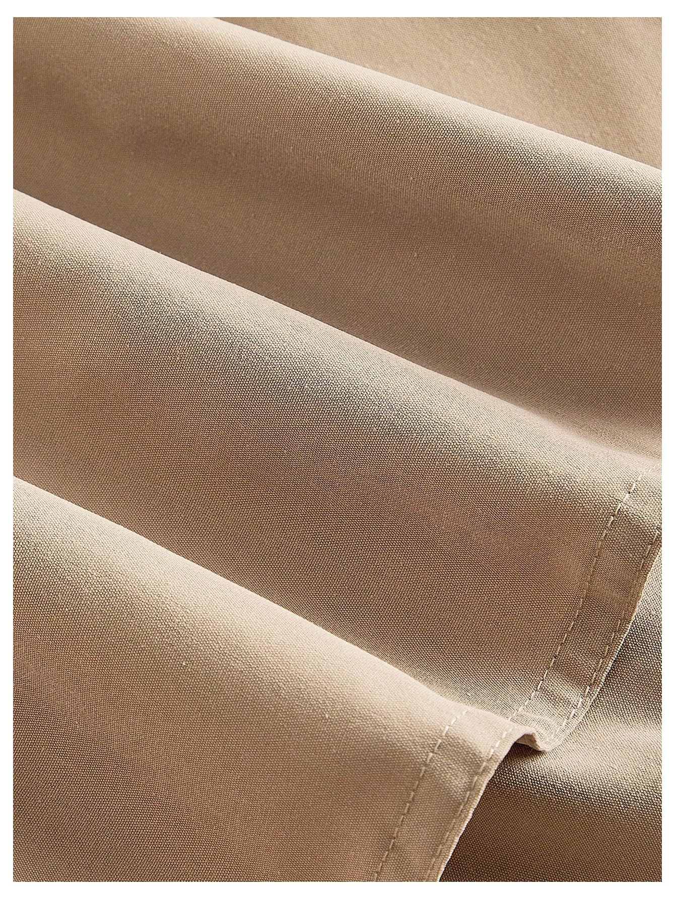 Verdusa Women's Old Money Wrap Tie Belted Trench Coat Lapel Collar Double Breasted Short Outerwear Khaki Large